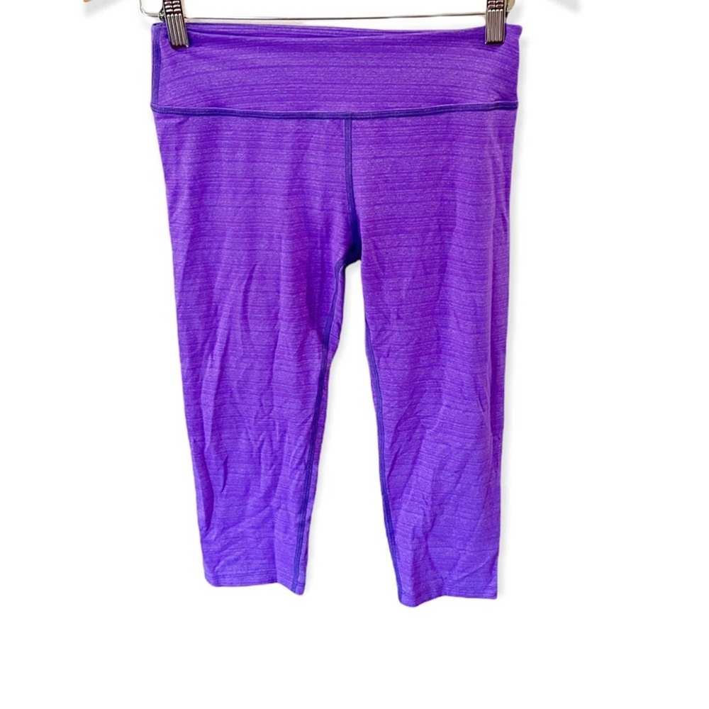 Beyond Yoga Space Dyed Capri Leggings Purple 4-Way Stretch Pull On Size Small - Picture 3 of 6